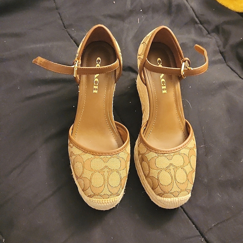 COACH Brown Wedges 8.5